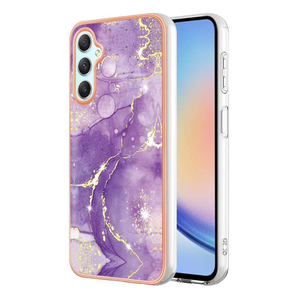 YB IMD Series-2 For Samsung Galaxy A24 4G Electroplating Cover IMD Marble Pattern Phone Case TPU Shell YB IMD Series-2 For Samsung Galaxy A24 4G Electroplating Cover IMD Marble Pattern Phone Case TPU Shell
